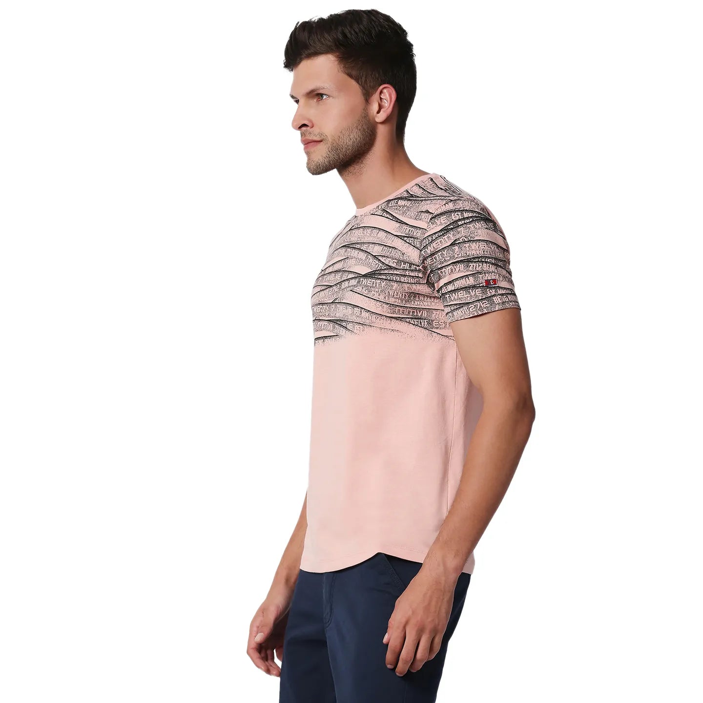 Pink Regular Fit Men's Short Sleeves T-Shirt by Being Human Clothing