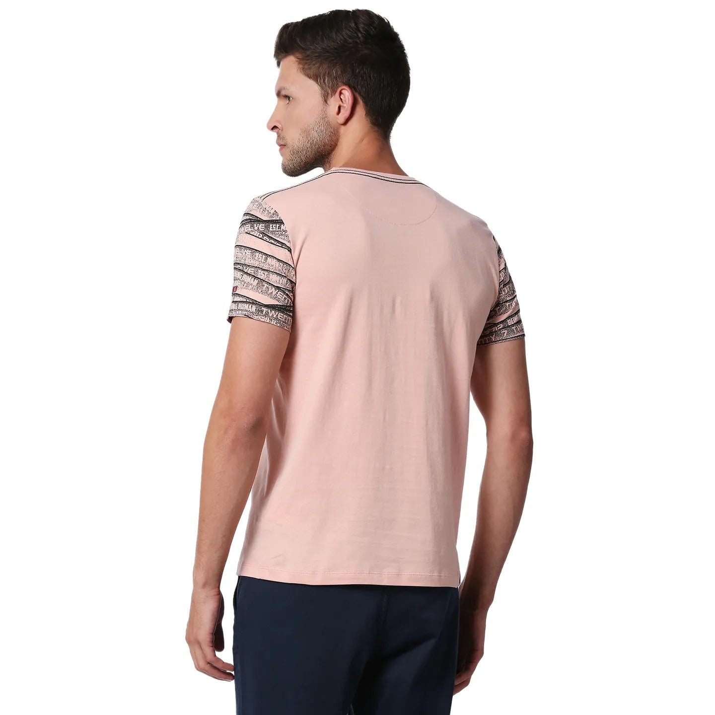 Pink Regular Fit Men's Short Sleeves T-Shirt by Being Human Clothing