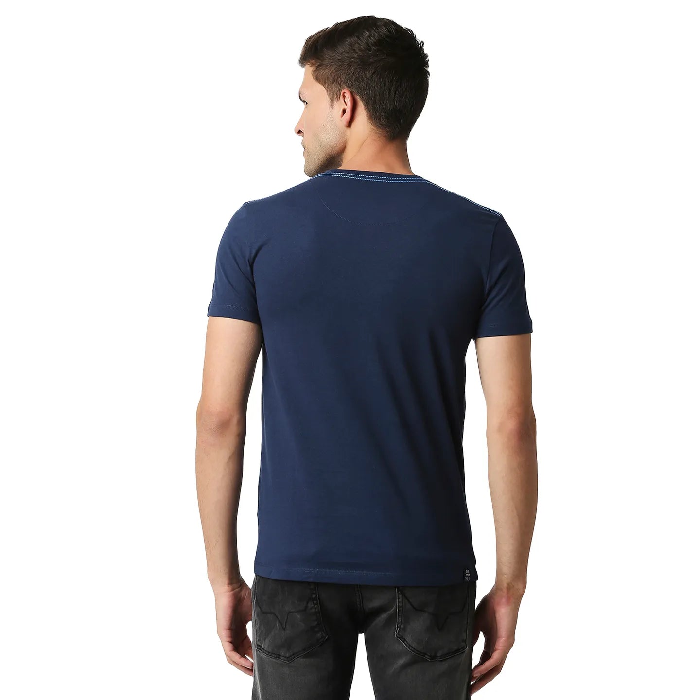 Blue Regular Fit Men's Short Sleeves T-Shirt by Being Human Clothing