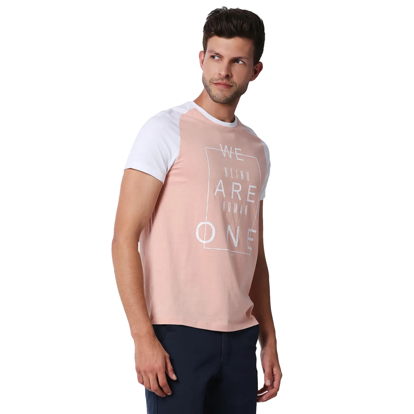 Pink Regular Fit Men's Short Sleeves T-Shirt by Being Human Clothing
