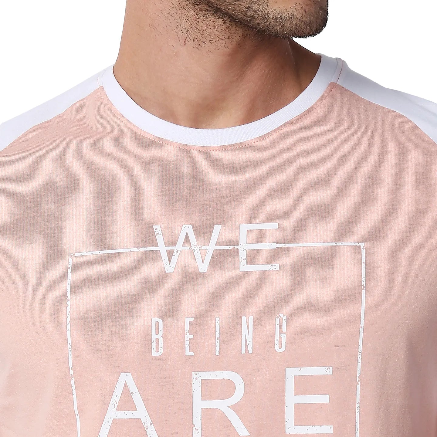 Pink Regular Fit Men's Short Sleeves T-Shirt by Being Human Clothing