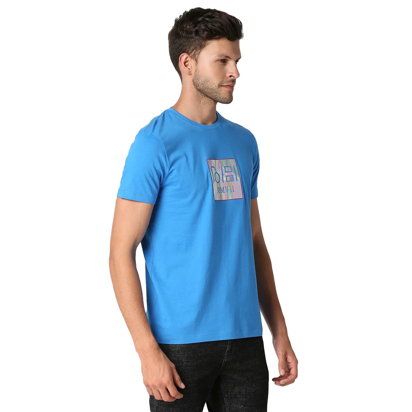 Being Human Clothing Men Regular Fit Crew Neck T-Shirts-Blue