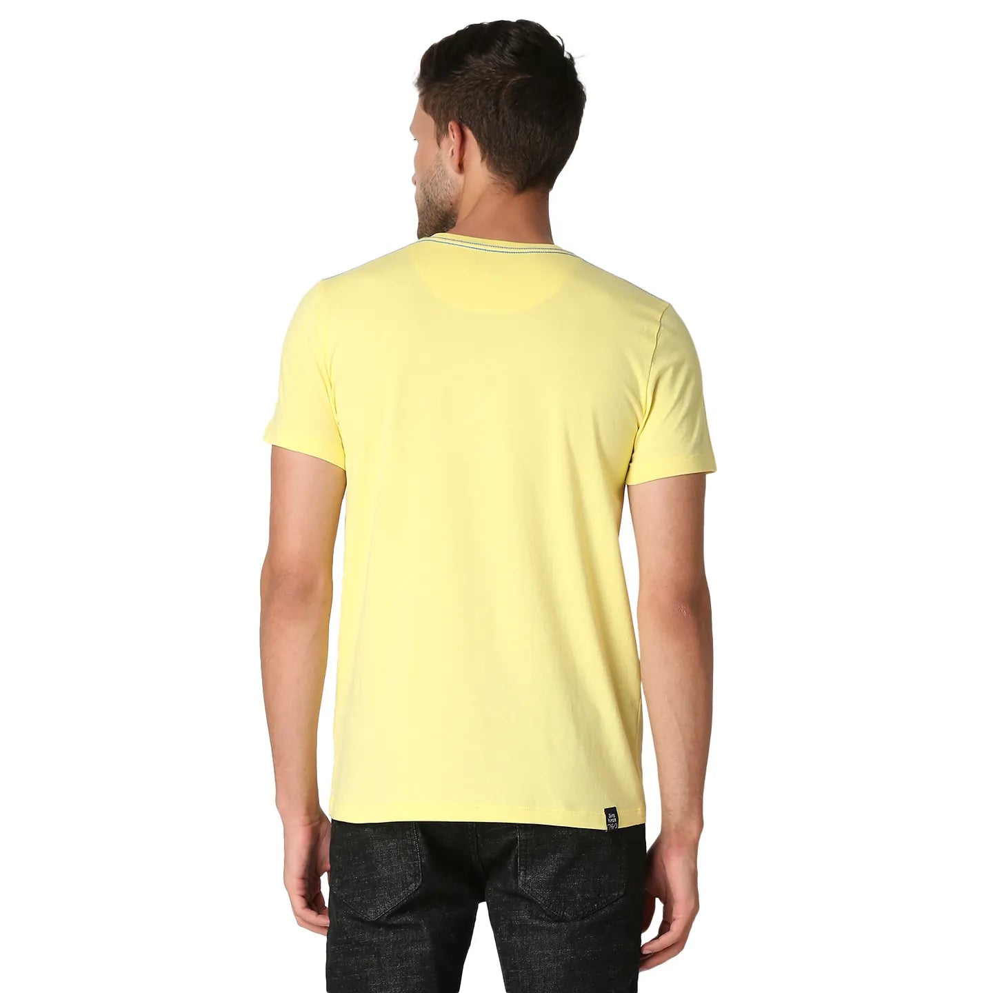 Being Human Clothing Men Regular Fit Crew Neck T-Shirts-Lemon