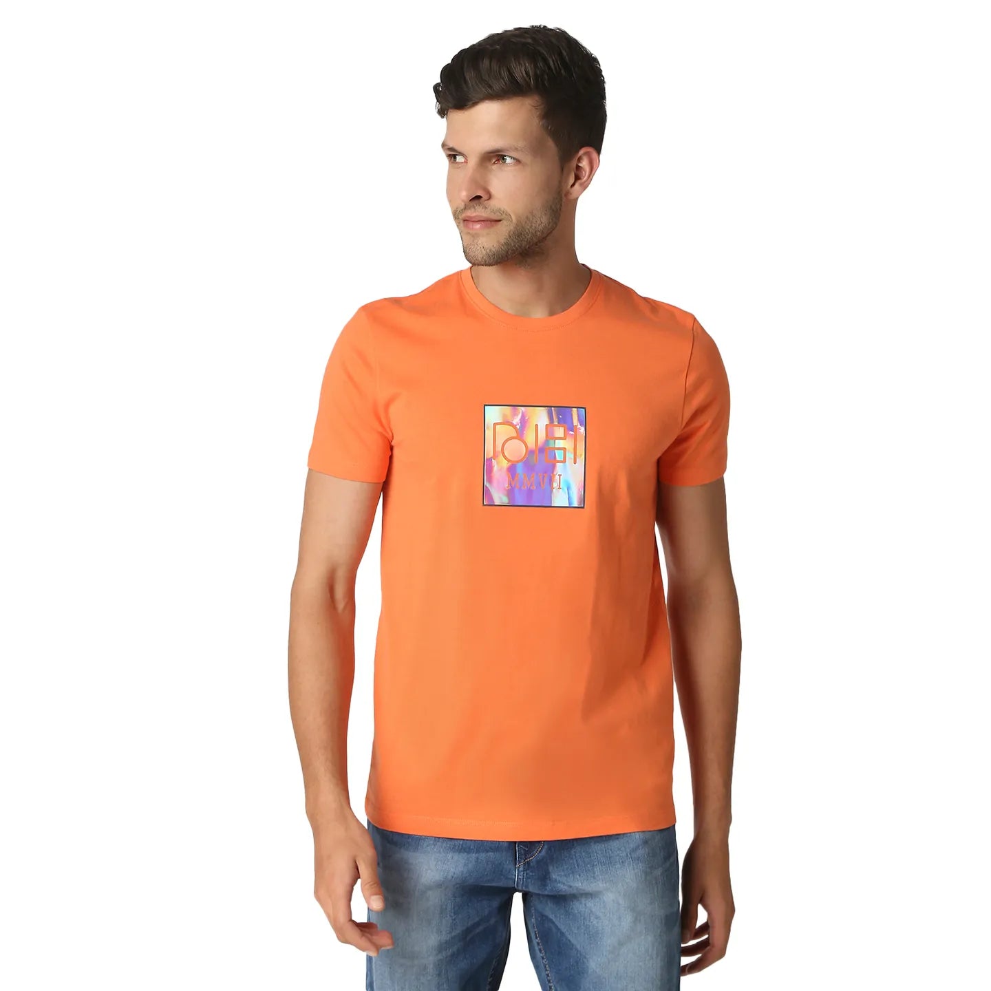 Being Human Clothing Men Regular Fit Crew Neck T-Shirts-Orange