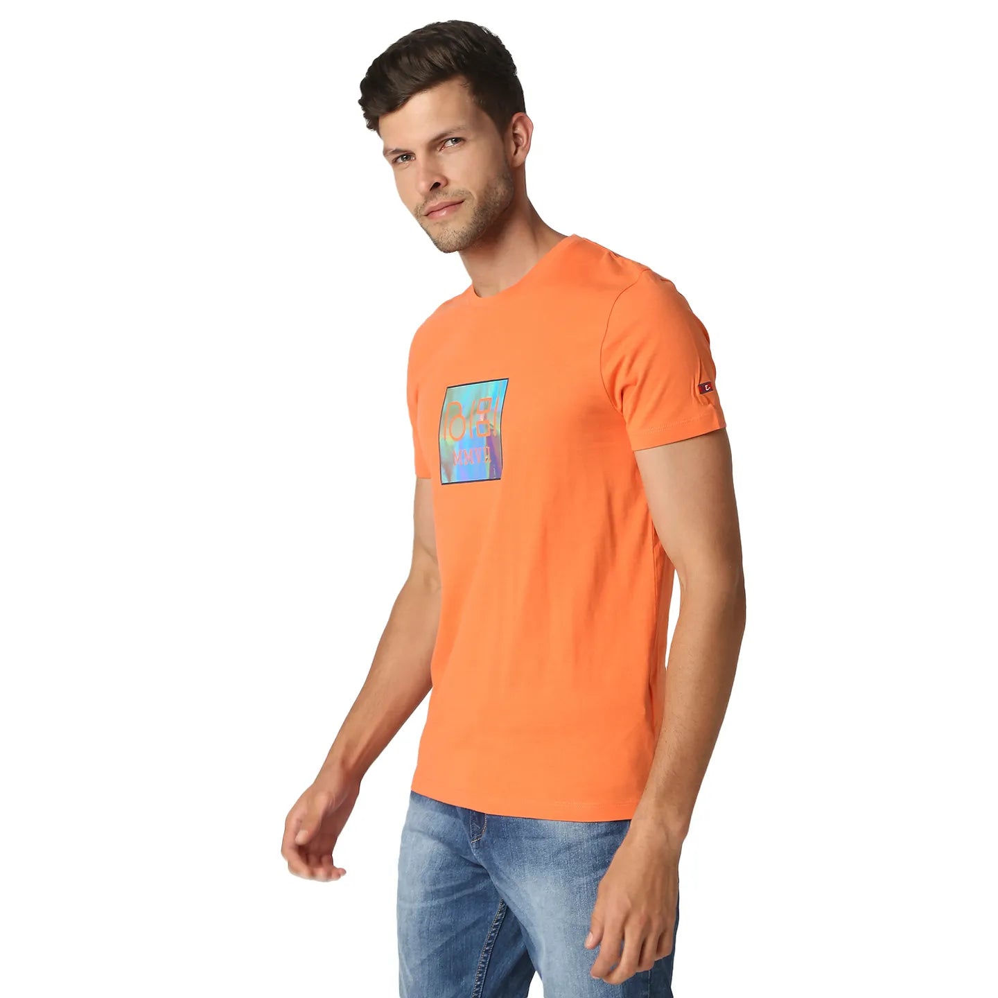 Being Human Clothing Men Regular Fit Crew Neck T-Shirts-Orange