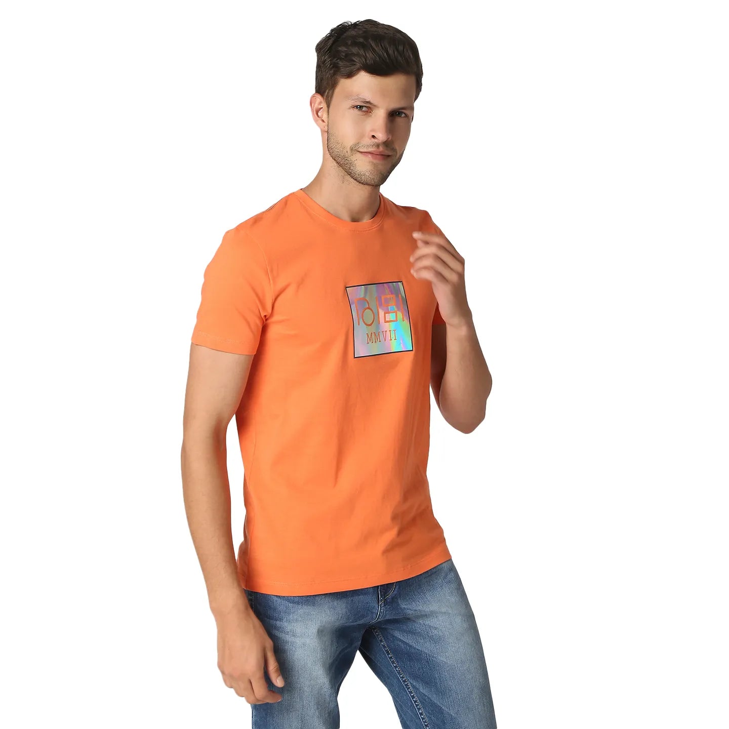Being Human Clothing Men Regular Fit Crew Neck T-Shirts-Orange