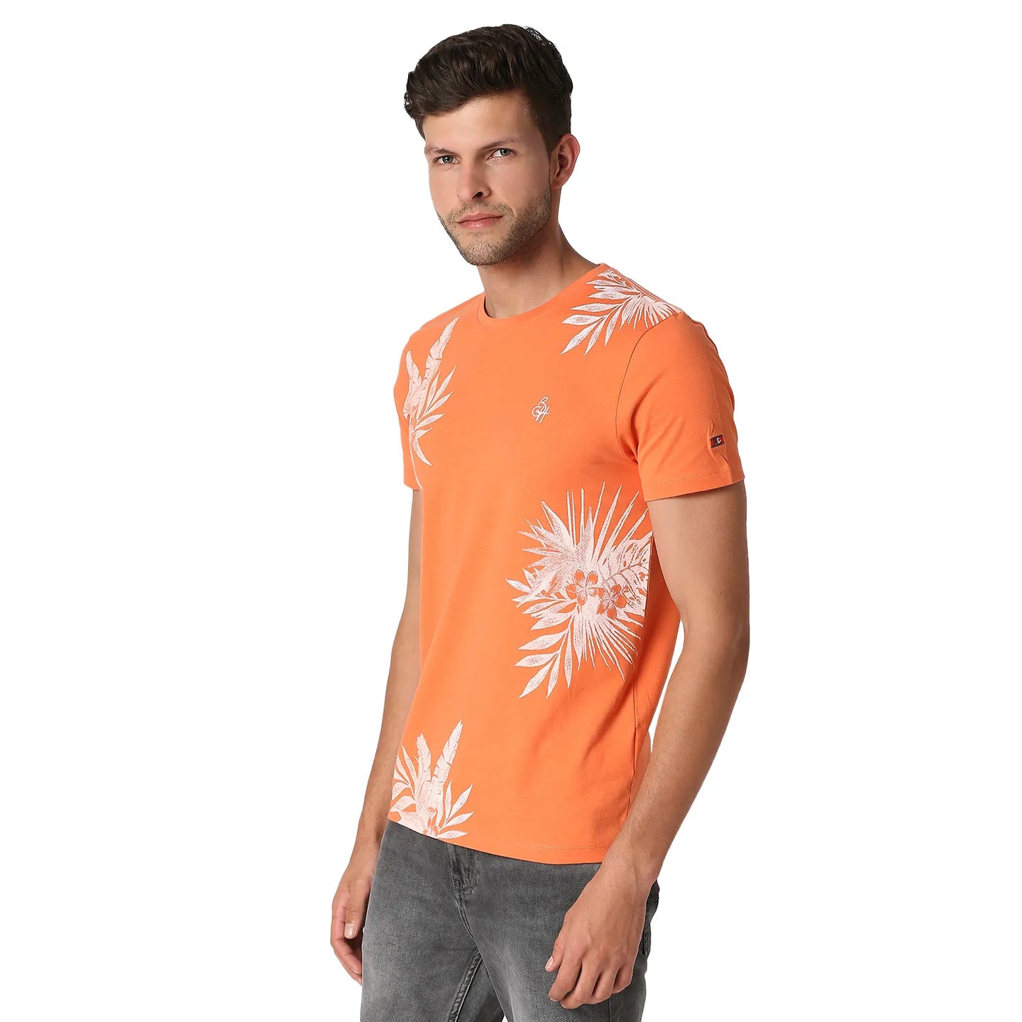 Orange Regular Fit Men's Short Sleeves T-Shirt by Being Human Clothing