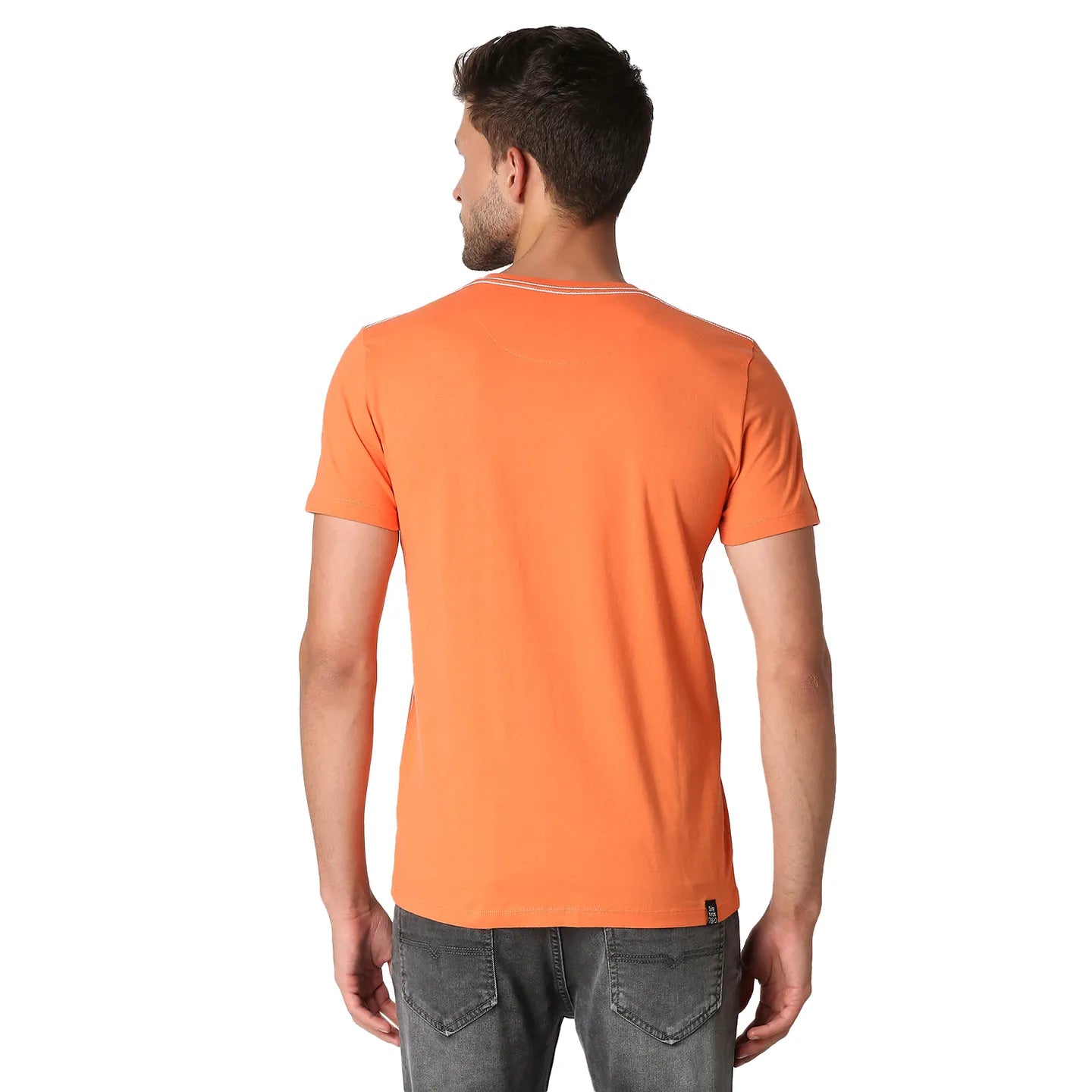 Orange Regular Fit Men's Short Sleeves T-Shirt by Being Human Clothing