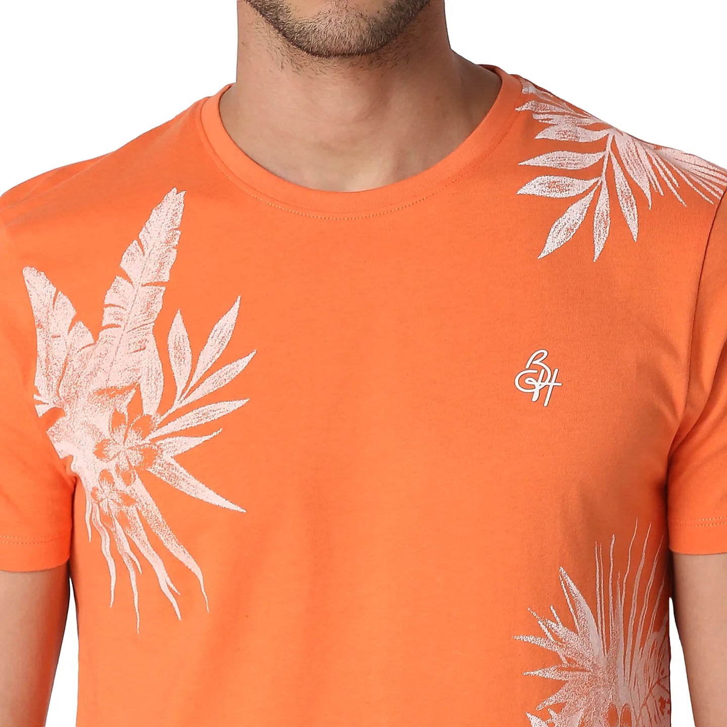 Orange Regular Fit Men's Short Sleeves T-Shirt by Being Human Clothing