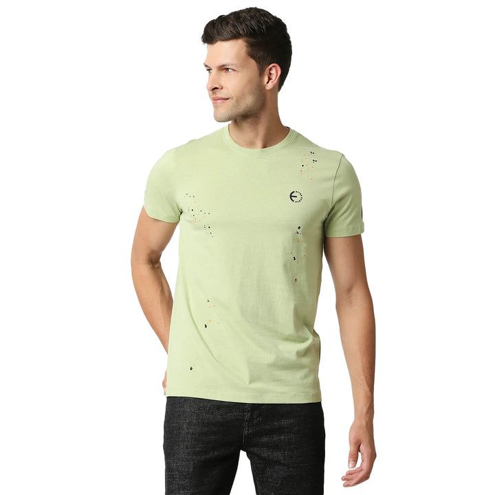 Green Regular Fit Men's Short Sleeves T-Shirt by Being Human Clothing