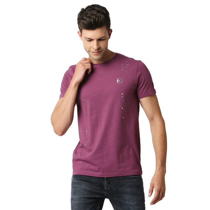 Pink Regular Fit Men's Short Sleeves T-Shirt by Being Human Clothing
