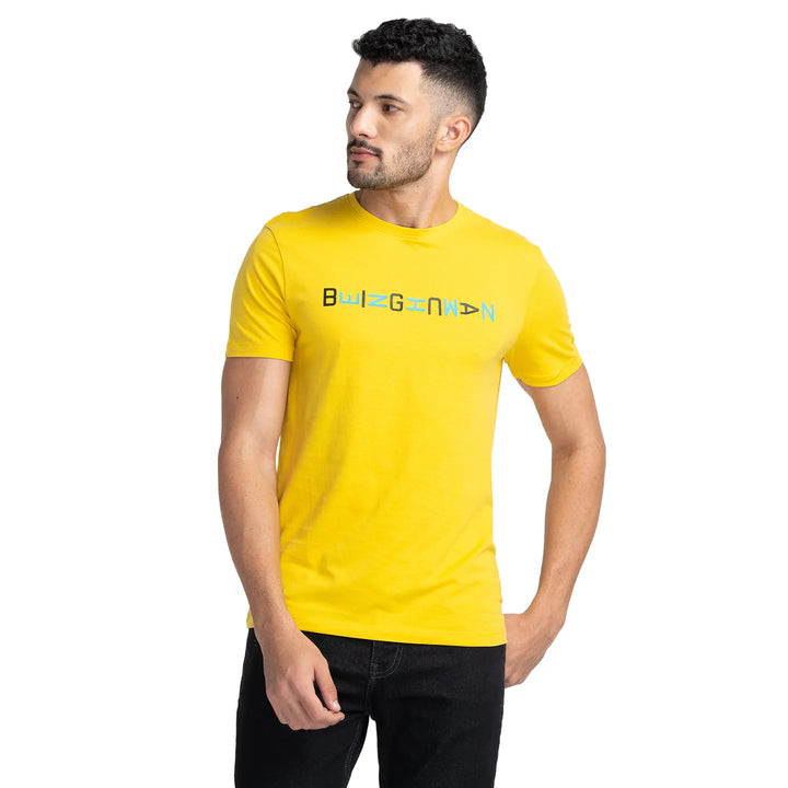 Yellow Regular Fit Men's Short Sleeves T-Shirt by Being Human Clothing