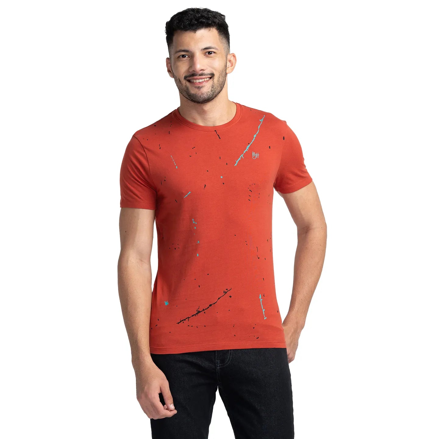 Red Regular Fit Men's Short Sleeves T-Shirt by Being Human Clothing