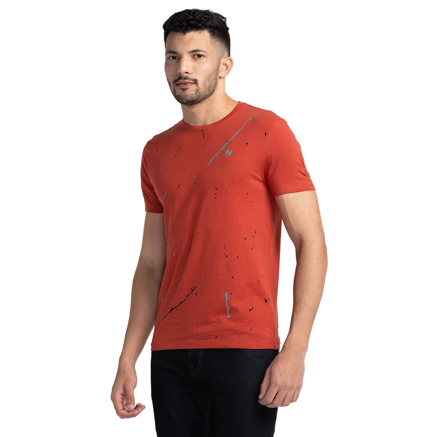 Red Regular Fit Men's Short Sleeves T-Shirt by Being Human Clothing