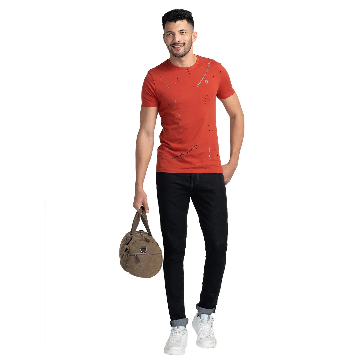 Red Regular Fit Men's Short Sleeves T-Shirt by Being Human Clothing