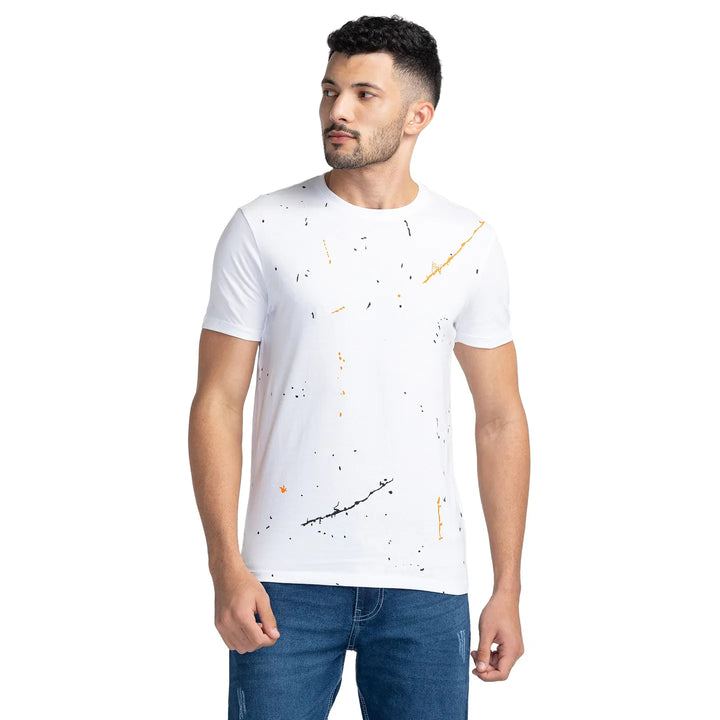 White Regular Fit Men's Short Sleeves T-Shirt by Being Human Clothing