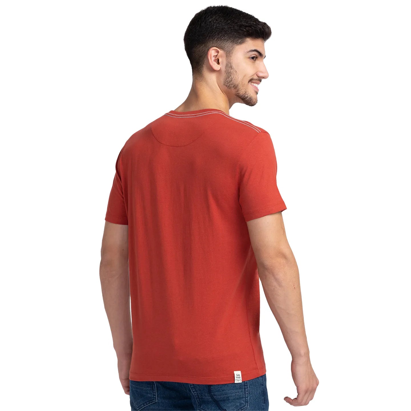 Red Regular Fit Men's Short Sleeves T-Shirt by Being Human Clothing