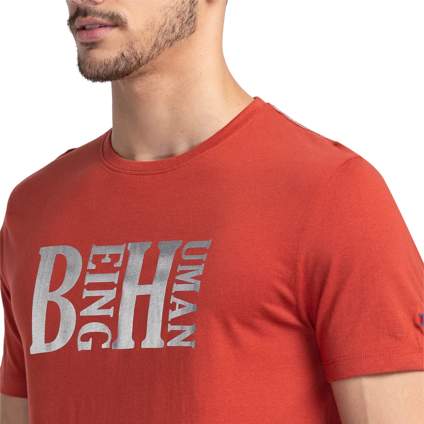 Red Regular Fit Men's Short Sleeves T-Shirt by Being Human Clothing