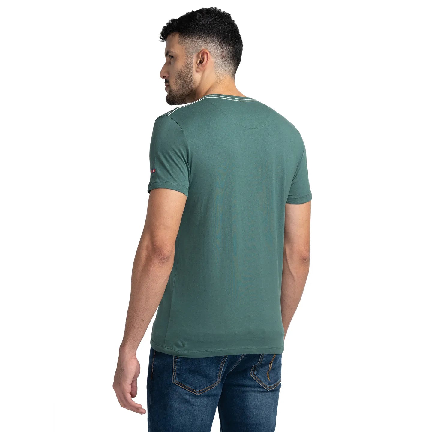 Green Regular Fit Men's Short Sleeves T-Shirt by Being Human Clothing