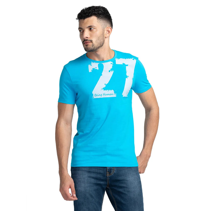 Blue Regular Fit Men's Short Sleeves T-Shirt