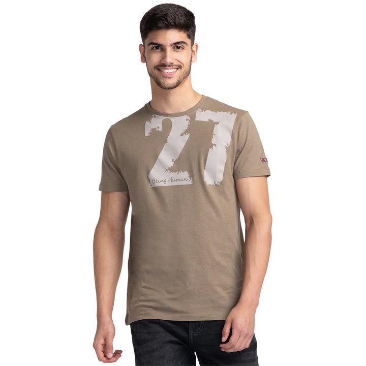 Grey Regular Fit Men's Short Sleeves T-Shirt