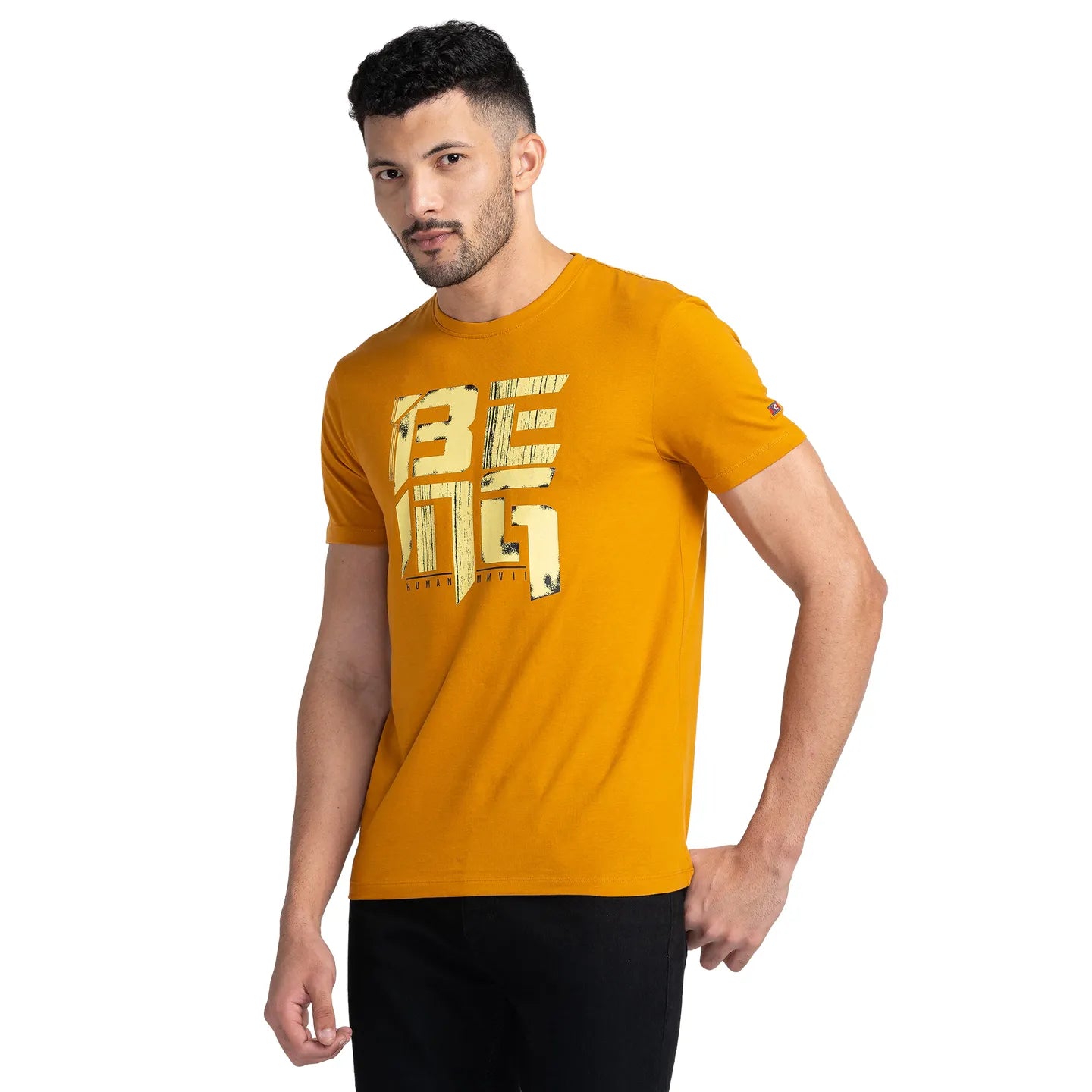 Being Human Clothing Men Regular Fit Crew Neck T-Shirts-Thai Curry