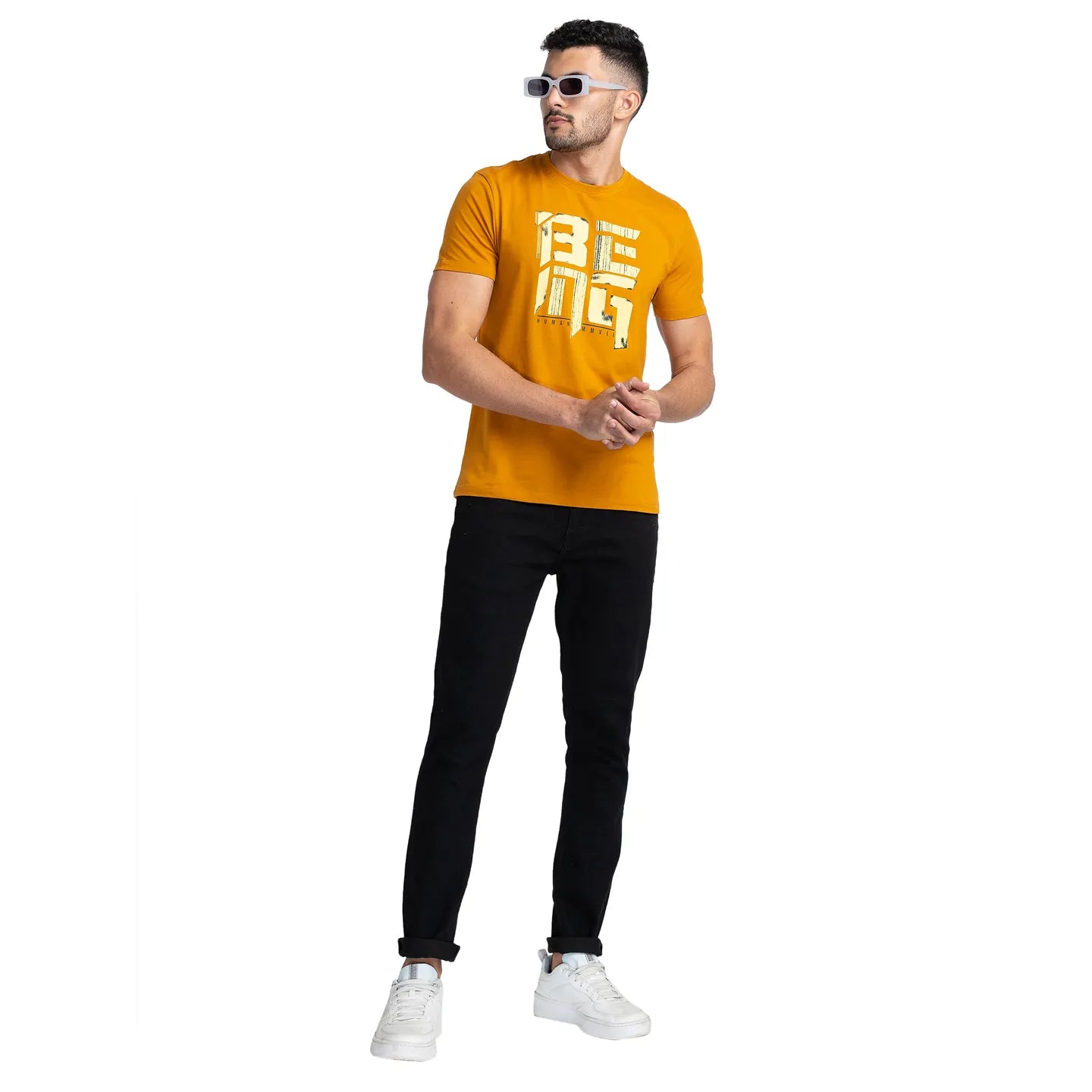 Being Human Clothing Men Regular Fit Crew Neck T-Shirts-Thai Curry