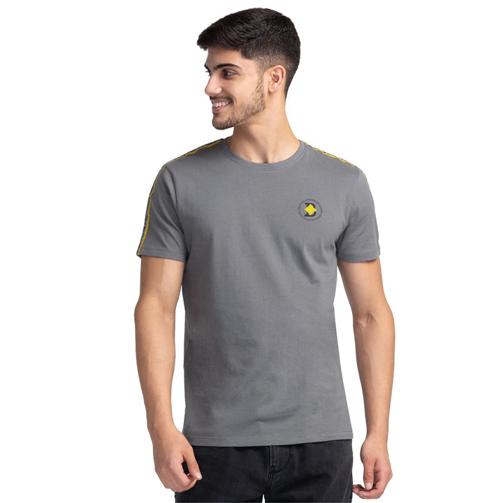 Grey Regular Fit Men's Short Sleeves T-Shirt by Being Human Clothing