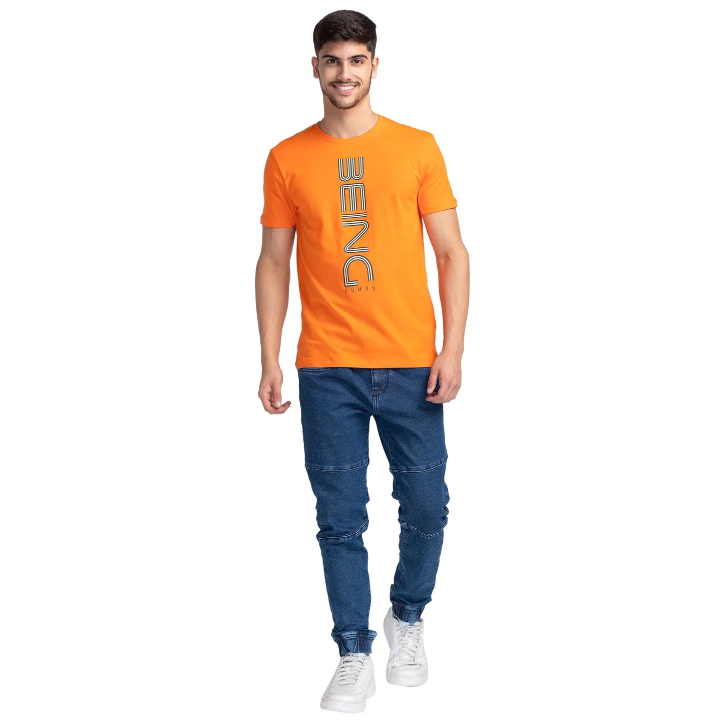 Being Human Clothing Men Regular Fit Crew Neck T-Shirts-Flame