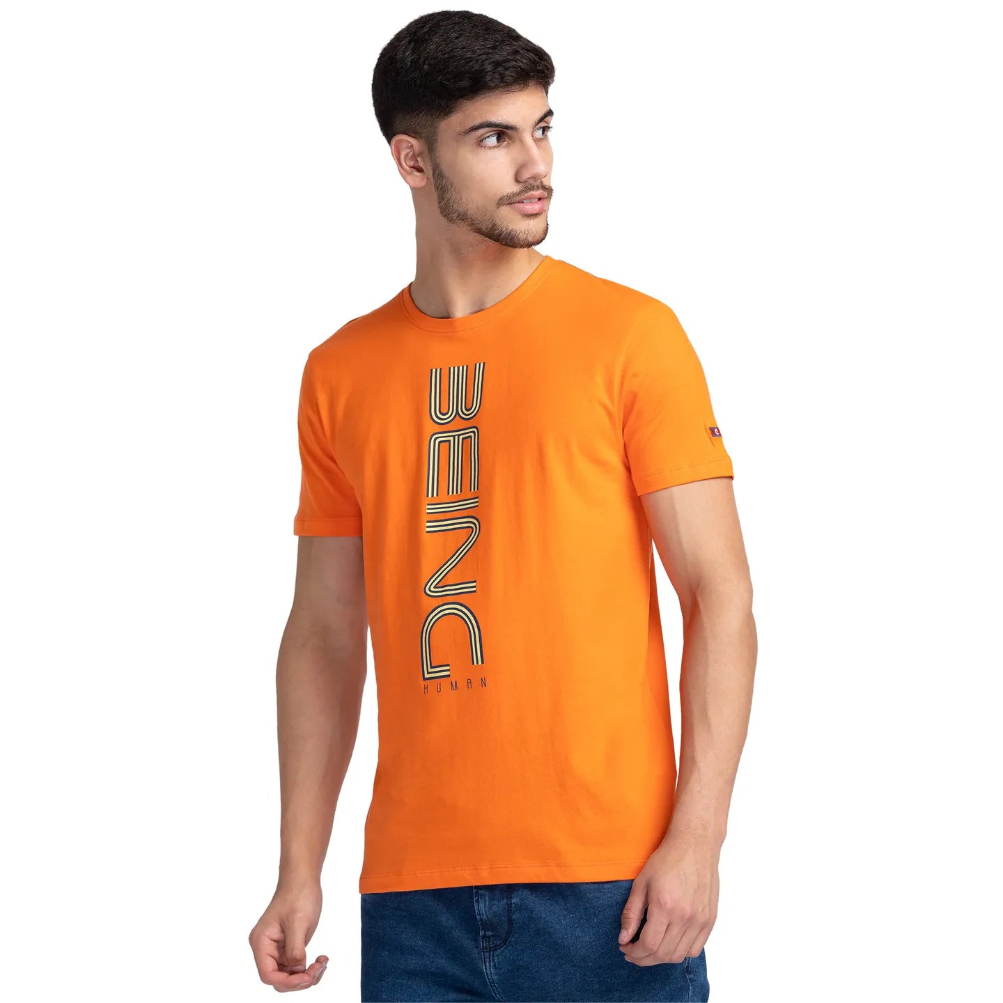 Being Human Clothing Men Regular Fit Crew Neck T-Shirts-Flame