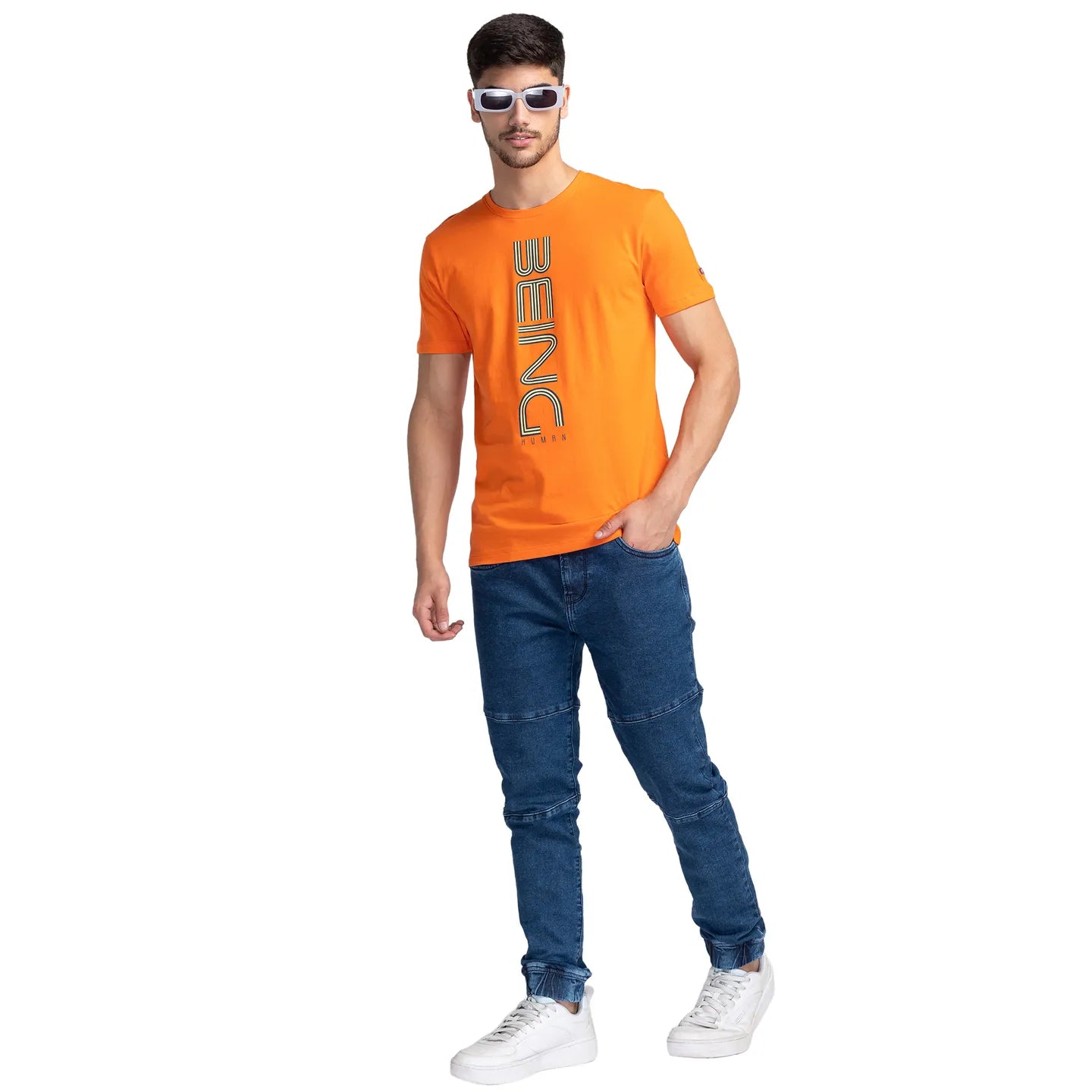 Being Human Clothing Men Regular Fit Crew Neck T-Shirts-Flame