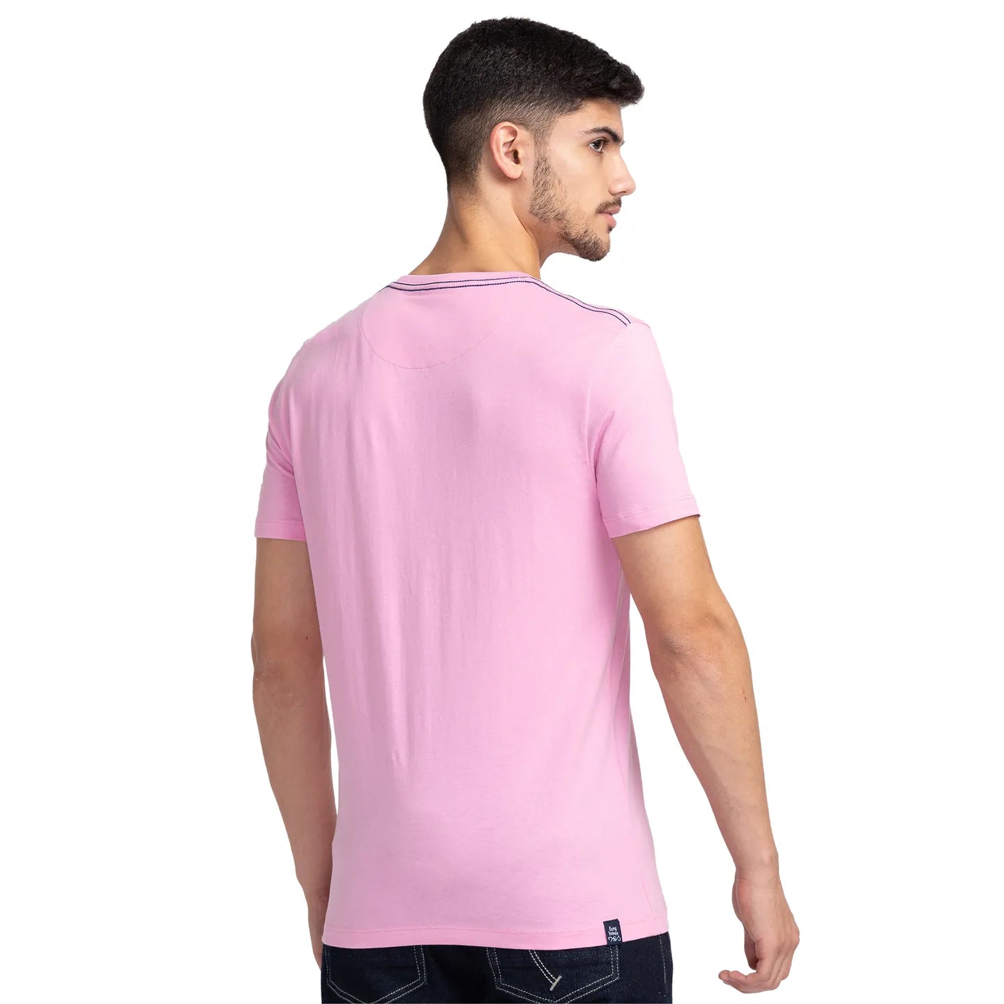 Pink Regular Fit Men's Short Sleeves T-Shirt by Being Human Clothing