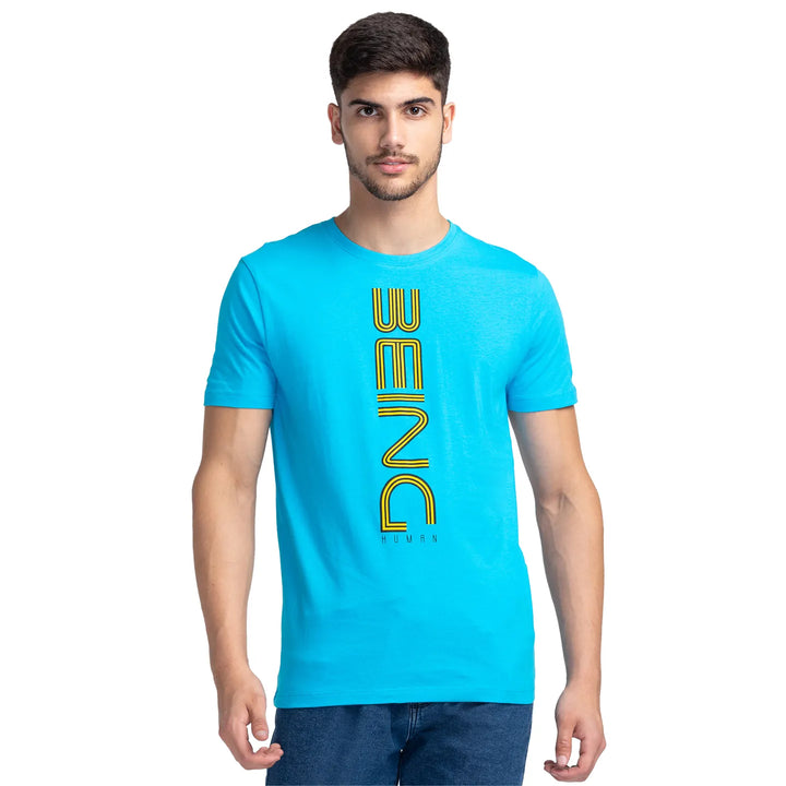 Blue Regular Fit Men's Short Sleeves T-Shirt