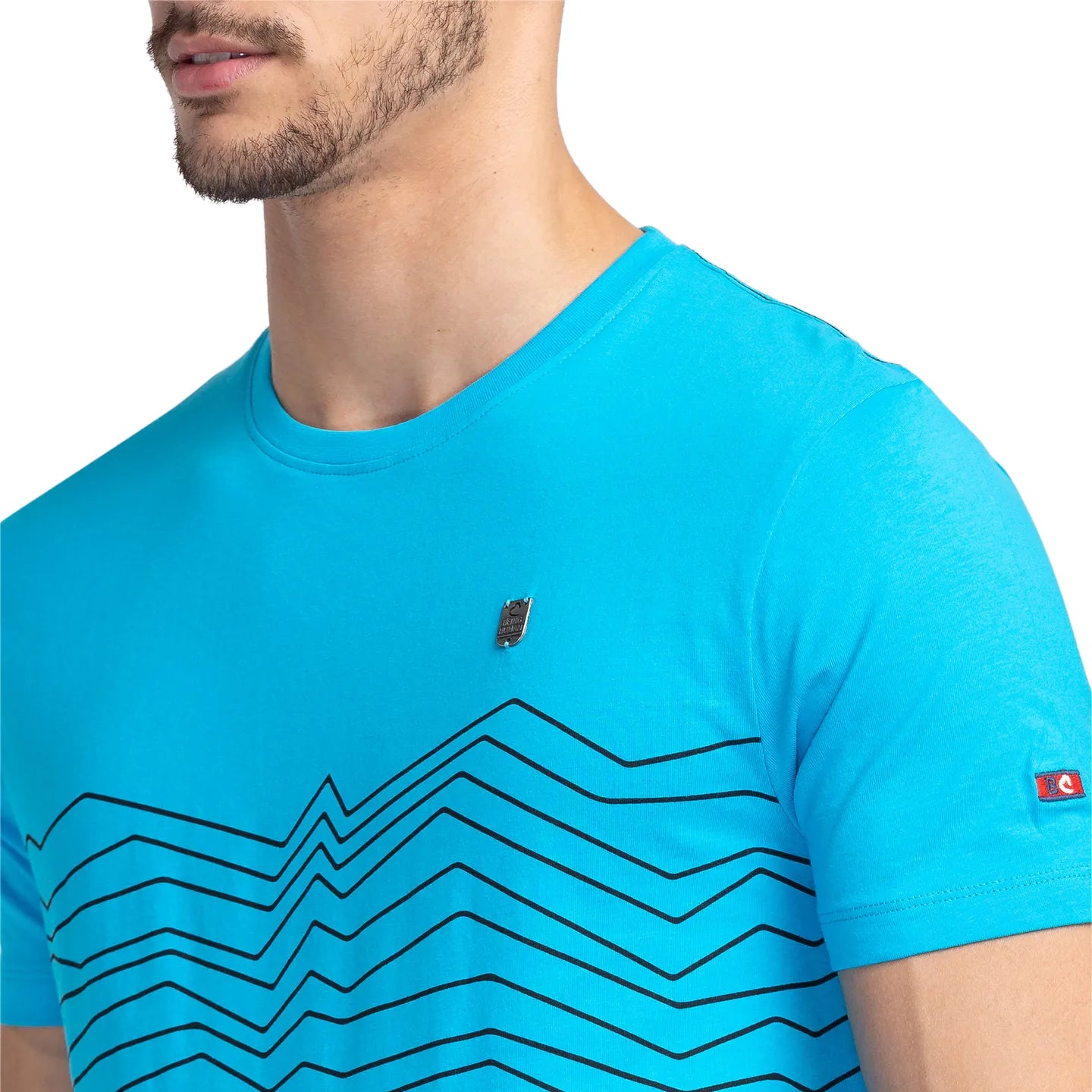 Vivid Blue Regular Fit Round Neck Men's T-Shirt by Being Human Clothing