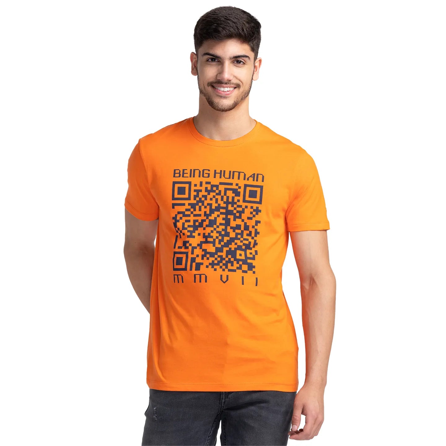 Flame Regular Fit Round Neck Men's T-Shirt by Being Human Clothing