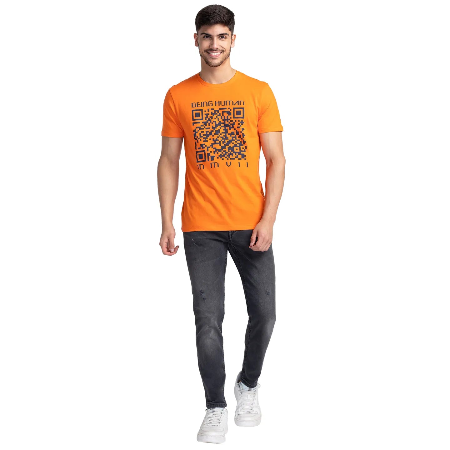 Flame Regular Fit Round Neck Men's T-Shirt by Being Human Clothing