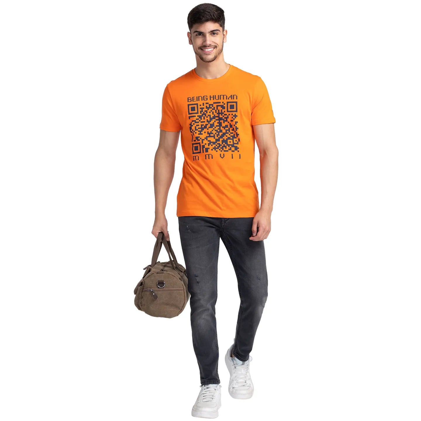 Flame Regular Fit Round Neck Men's T-Shirt by Being Human Clothing