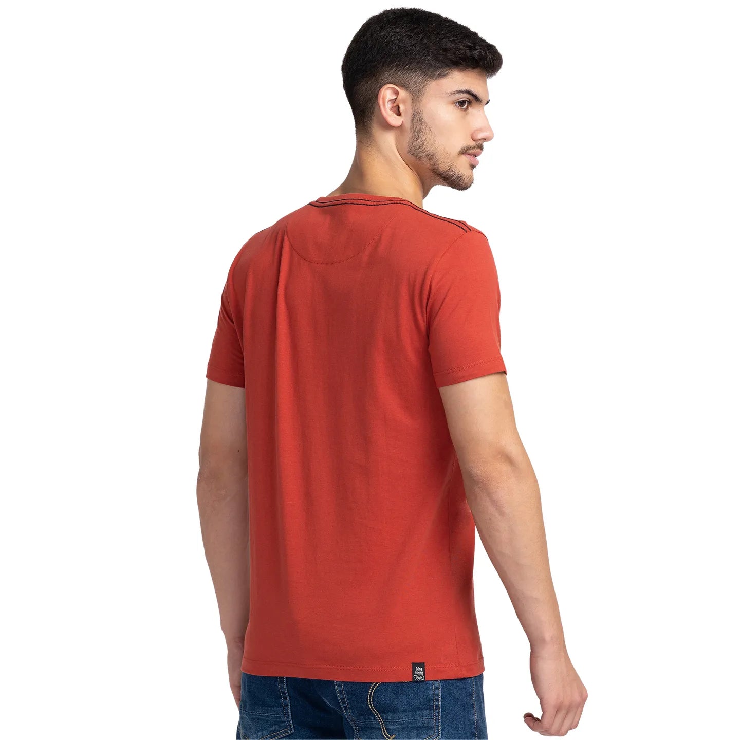 Red Regular Fit Men's Short Sleeves T-Shirt by Being Human Clothing