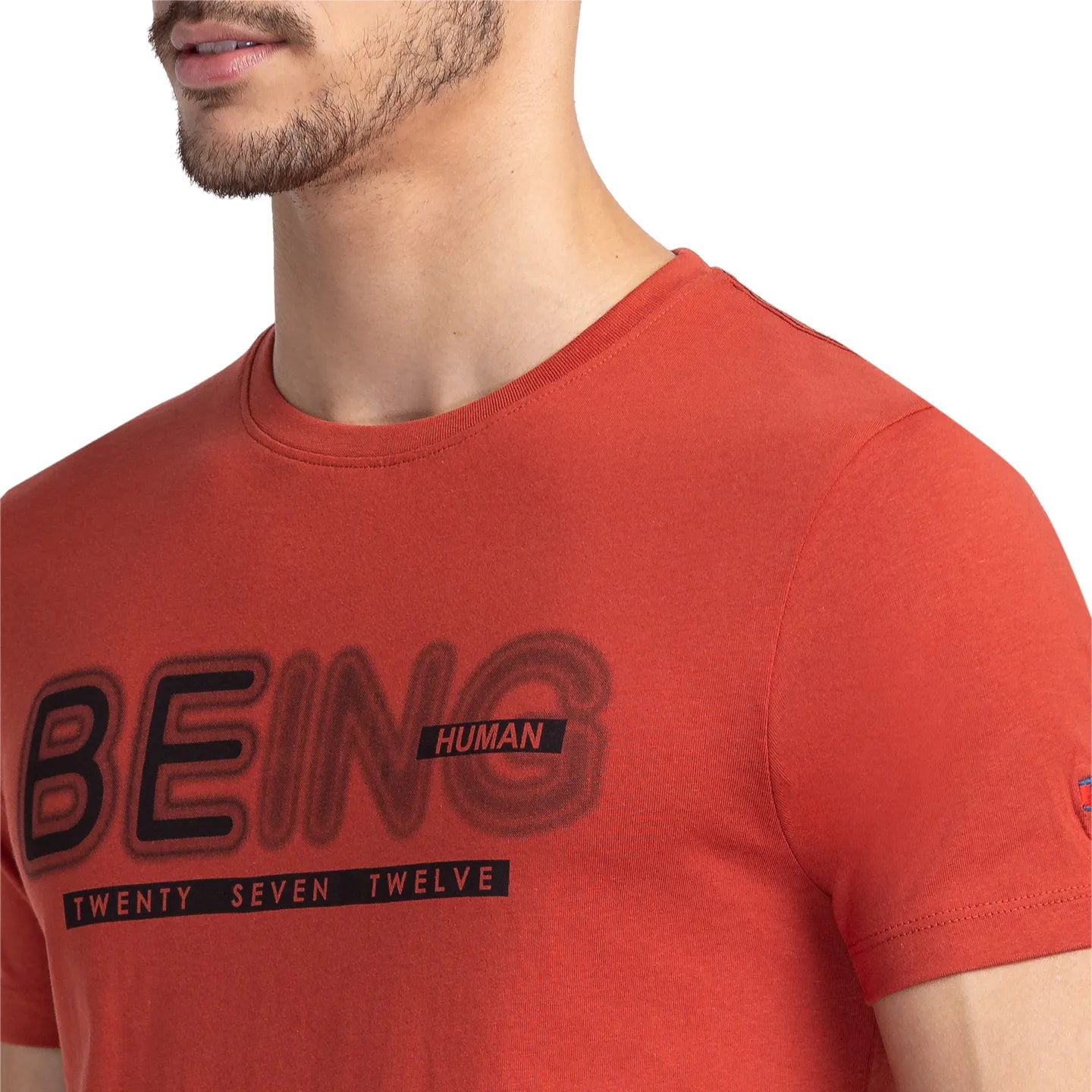 Red Regular Fit Men's Short Sleeves T-Shirt by Being Human Clothing