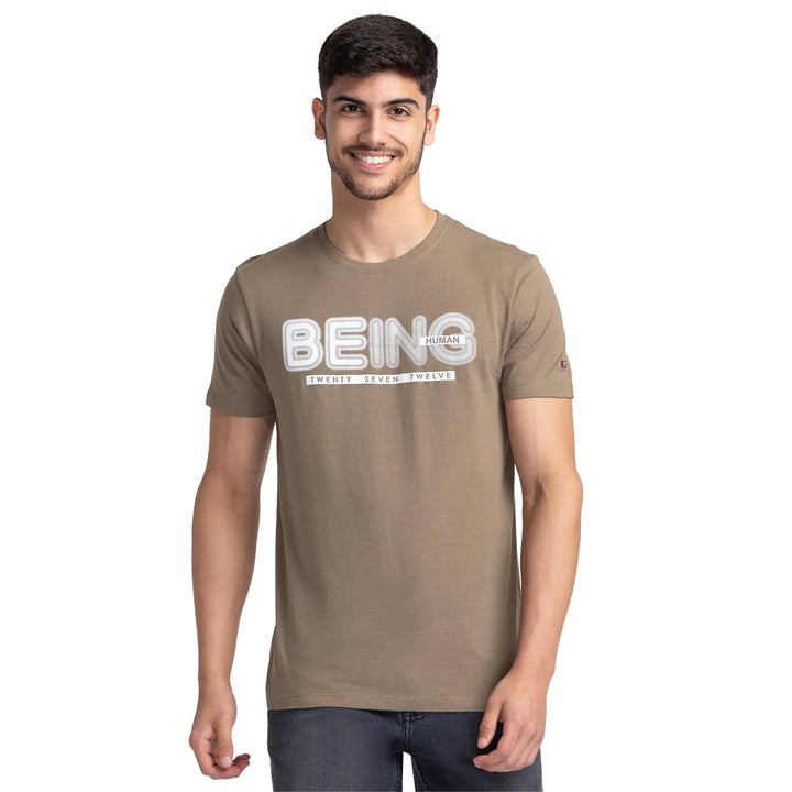 Grey Regular Fit Men's Short Sleeves T-Shirt