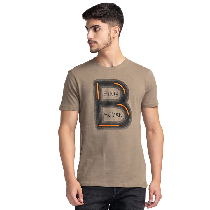 Grey Regular Fit Men's Short Sleeves T-Shirt