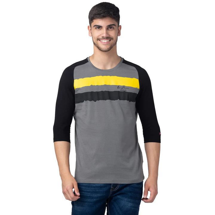 Grey Regular Fit Men's Short Sleeves T-Shirt by Being Human Clothing