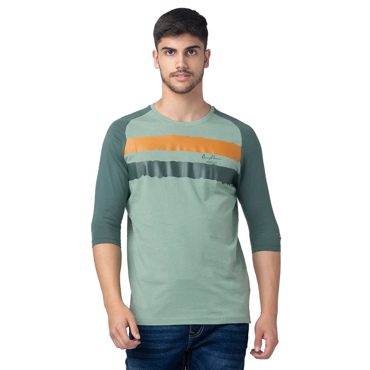 Green Regular Fit Men's Short Sleeves T-Shirt by Being Human Clothing