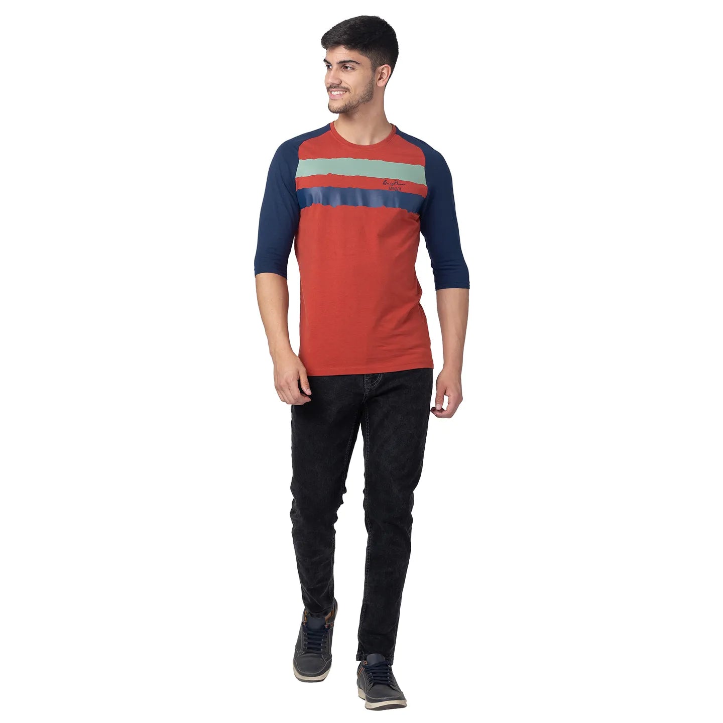 Red Regular Fit Men's Short Sleeves T-Shirt by Being Human Clothing