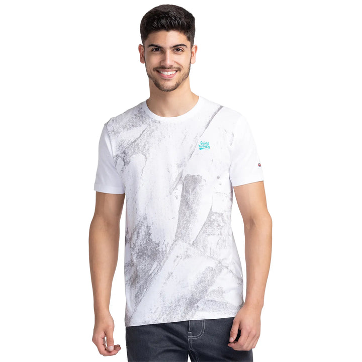 White Regular Fit Men's Short Sleeves T-Shirt by Being Human Clothing