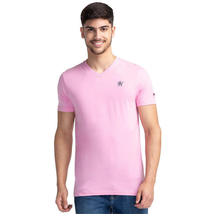 Pink Regular Fit Men's Short Sleeves T-Shirt by Being Human Clothing