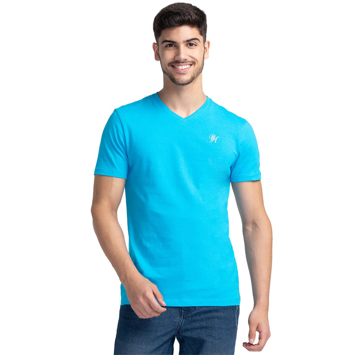 Blue Regular Fit Men's Short Sleeves T-Shirt by Being Human Clothing