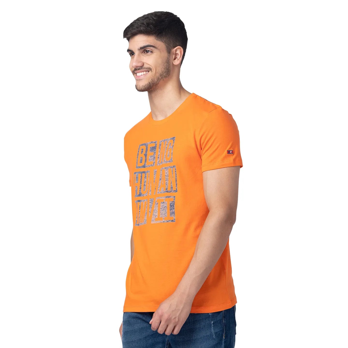 Blue Regular Fit Men's Short Sleeves T-Shirt by Being Human Clothing