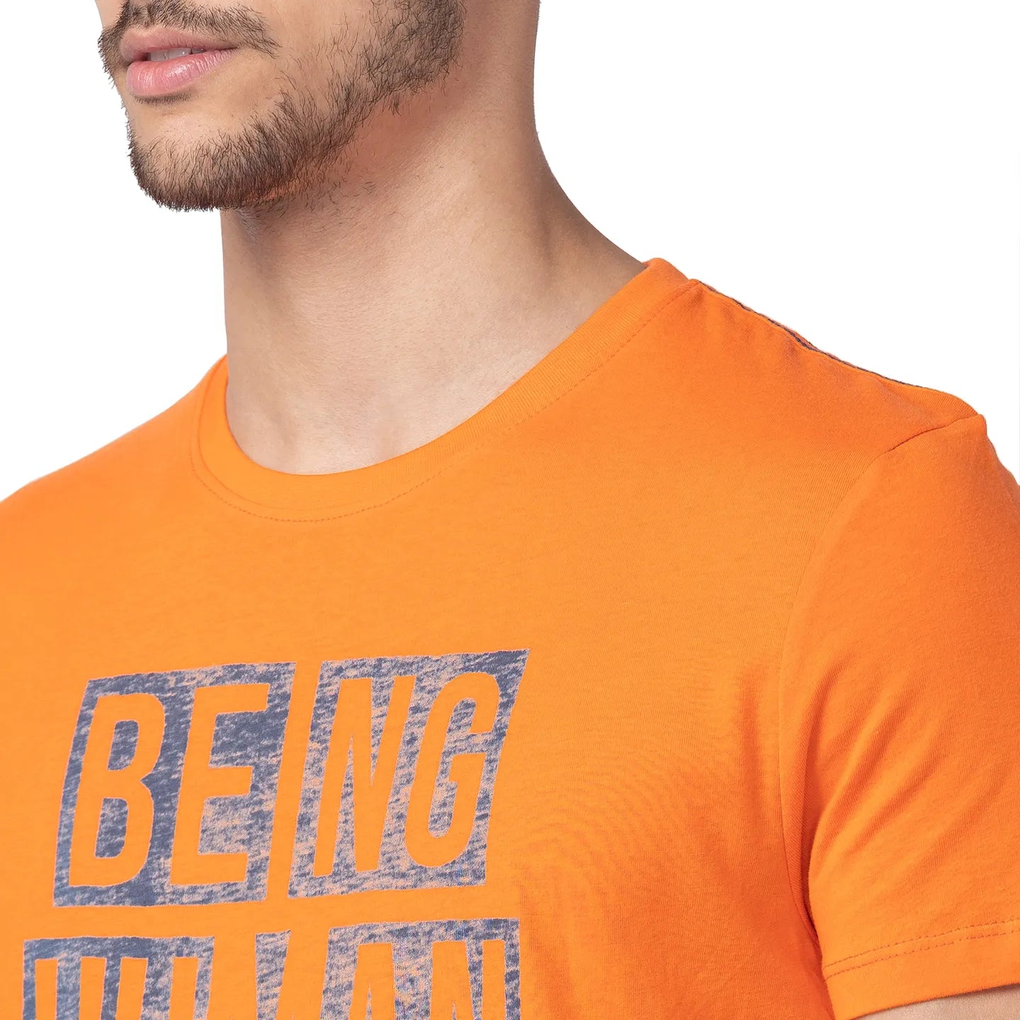 Blue Regular Fit Men's Short Sleeves T-Shirt by Being Human Clothing