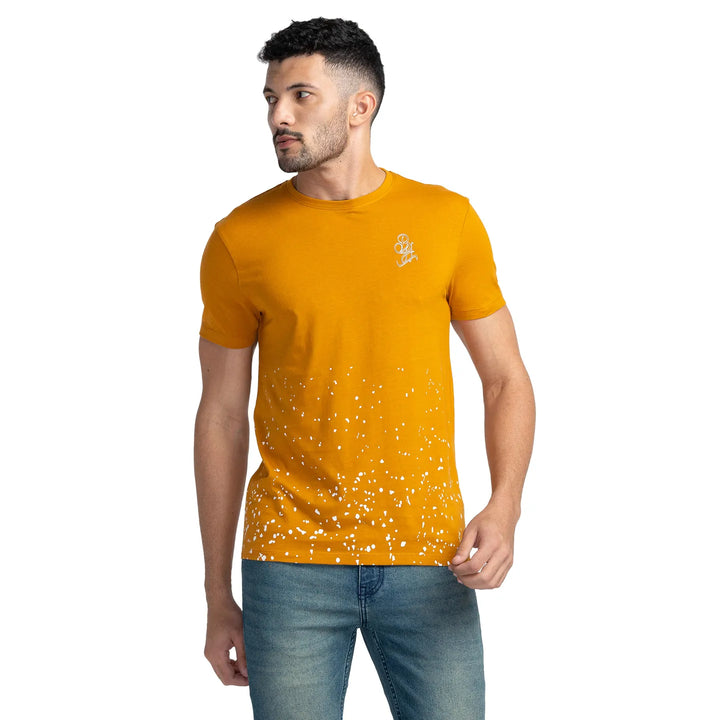 Yellow Regular Fit Men's Short Sleeves T-Shirt by Being Human Clothing